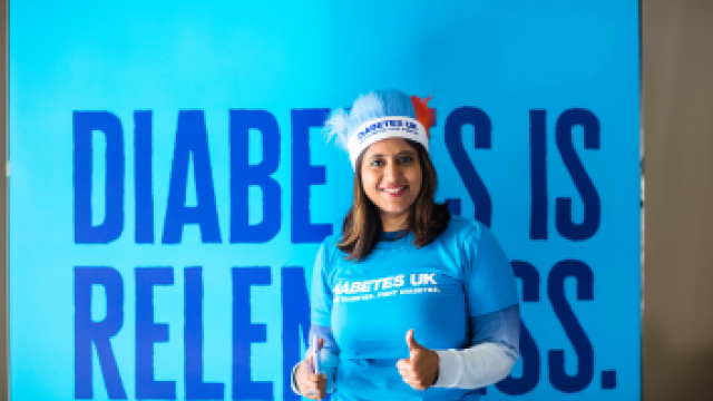 Fundraiser smiling at camera